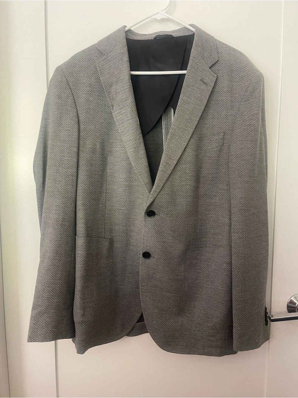 Men's Grey Textured Rodd and Gunn Two-Button Blazer
